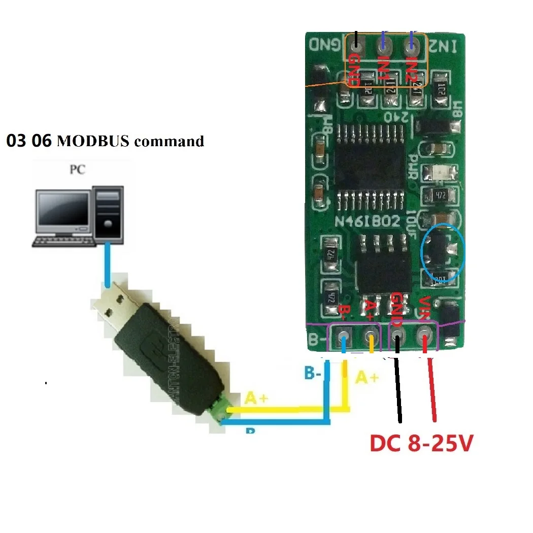 Аналоговый модуль сбора тока RS485 Modbus RTU ADC 4-20MA DC 12 В 2ch 0-20MA для измерения PLC |