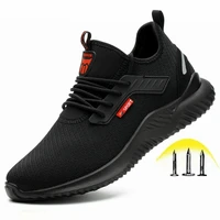 2021 new shoes men safety work shoes with steel toe cap puncture proof boots lightweight breathable sneakers dropshipping