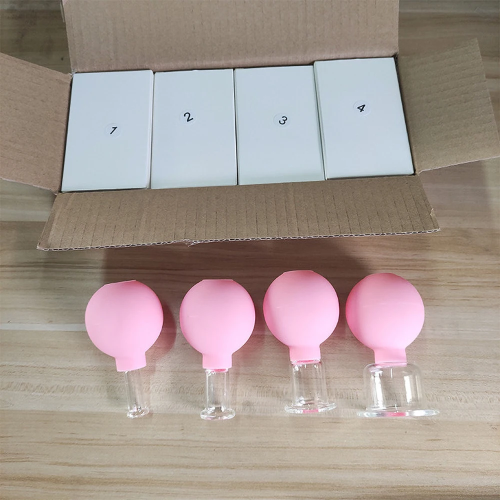 

Rubber Head Glass Vacuum Cupping Body Massager Ventosa Suction Cups Glasses Vacuum Suction Therapy Cupping Set Cans For Massage