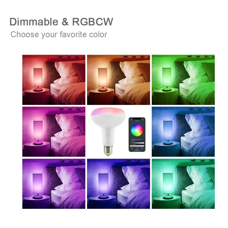 4 шт. 11 Вт RGB WiFi умный светильник лампочка с регулированием яркости Светодиодная лампа Wake-Up светильник s не требуется концентратор, совместим с Alexa и Google Assistant