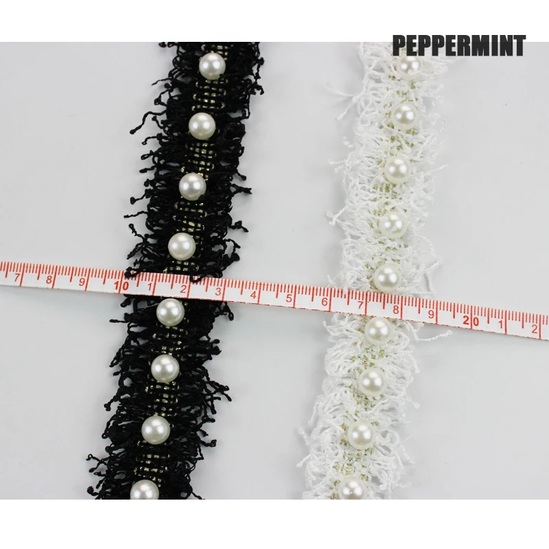 1 Yard 30mm Black White Beaded Trim Gold Pearl Lace Sewing Ribbon Handmade DIY Costume Dress Supplies Craft | Дом и сад