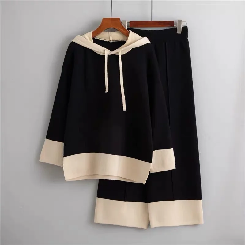 DISIMAN свитер большого размера зимняя одежда женские штаны карго Женский комплект