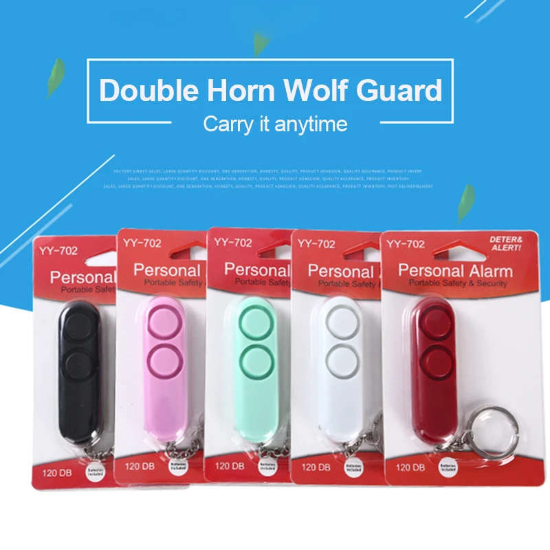 

120dB Self Defense Anti-rape Device Dual Speakers Loud Alarm Alert Attack Panic Safety Personal Security Keychain Bag Pendant