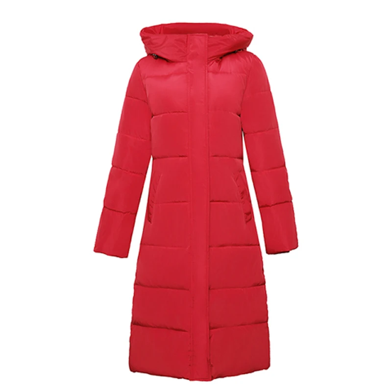 

Women's autumn and winter thick coat streetwear women's mid-length solid color parka coat 2021 Korean fashion hooded jacket 2021