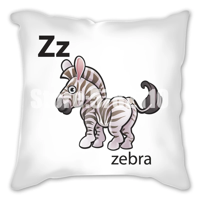 Овец мыши рыба-попугай Зебра наволочки кофе Английский алфавит подушки с принтом