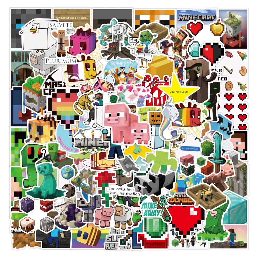 

10/30/50/100Pcs My World Stickers Cartoon Game Sticker Backpack Fridge Pvc Waterproof Graffiti Decals Children Toy Birthday Gift