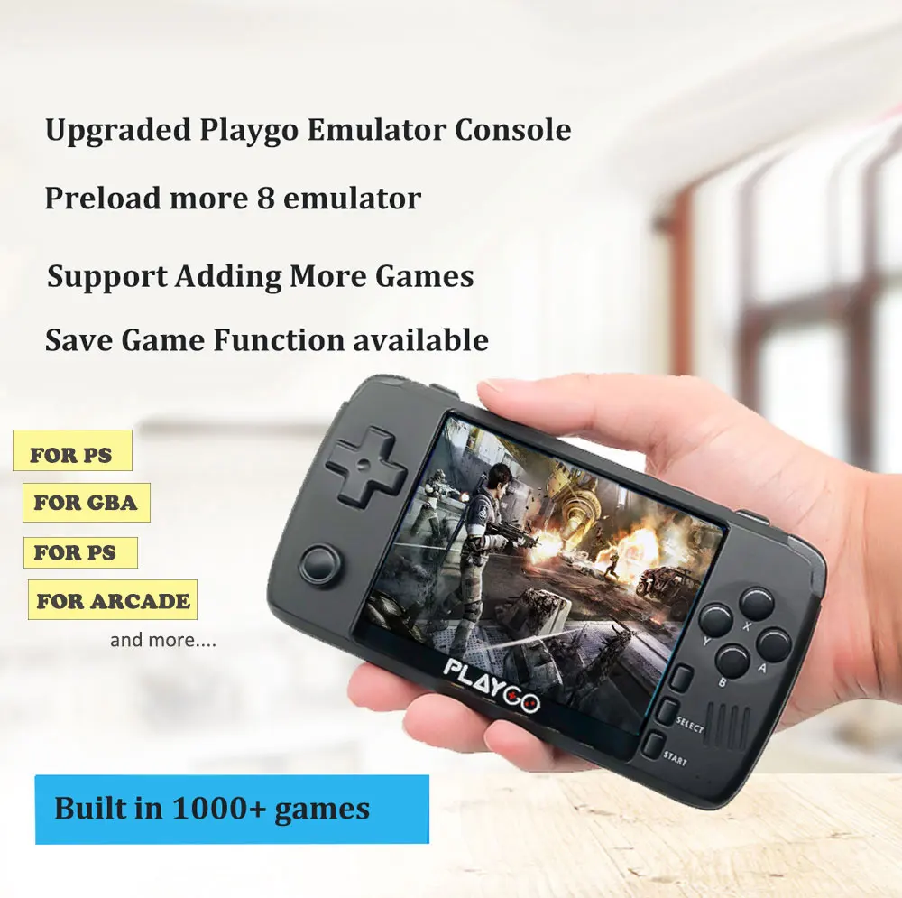 Emulator Handheld Game Player 3.5 inch Playgo V2 Video Game Consoles Built In More 1000 Games Support Adding Games For PS1 /Mame