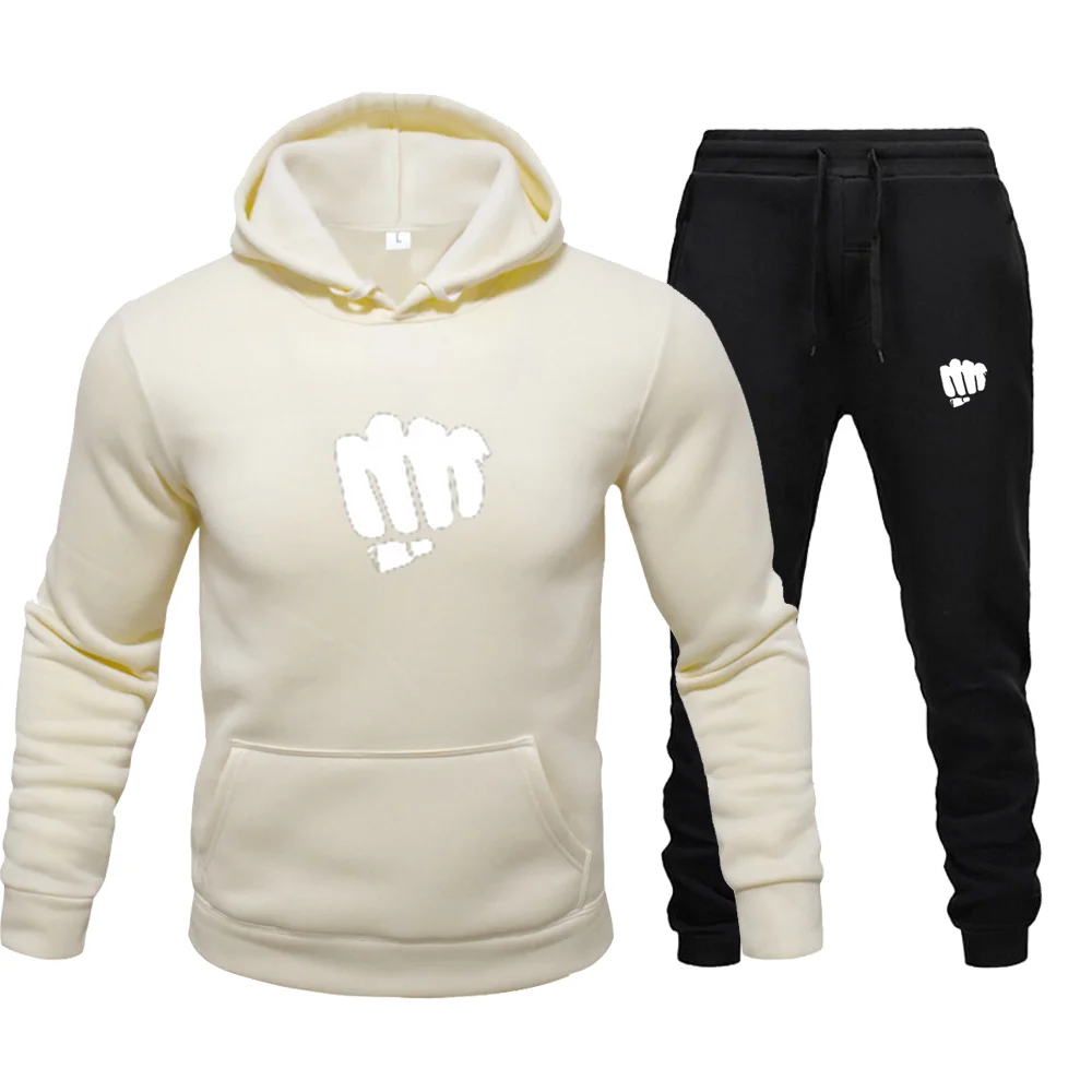 

2021 fist New Men's Hoodie Set Sportswear Pullover Set Wool Hoodie + Sweatpants Jogging Men's Pullover Sweatshirt