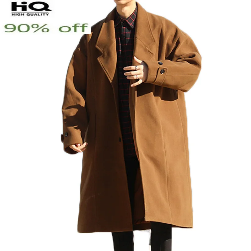 

AYUNSUE новый бренд 2022 длинное шерстяное пальто Мужская парка Повседневная модная ветровка мужская одежда верхняя одежда Abrigos Mujer Hot LX1120