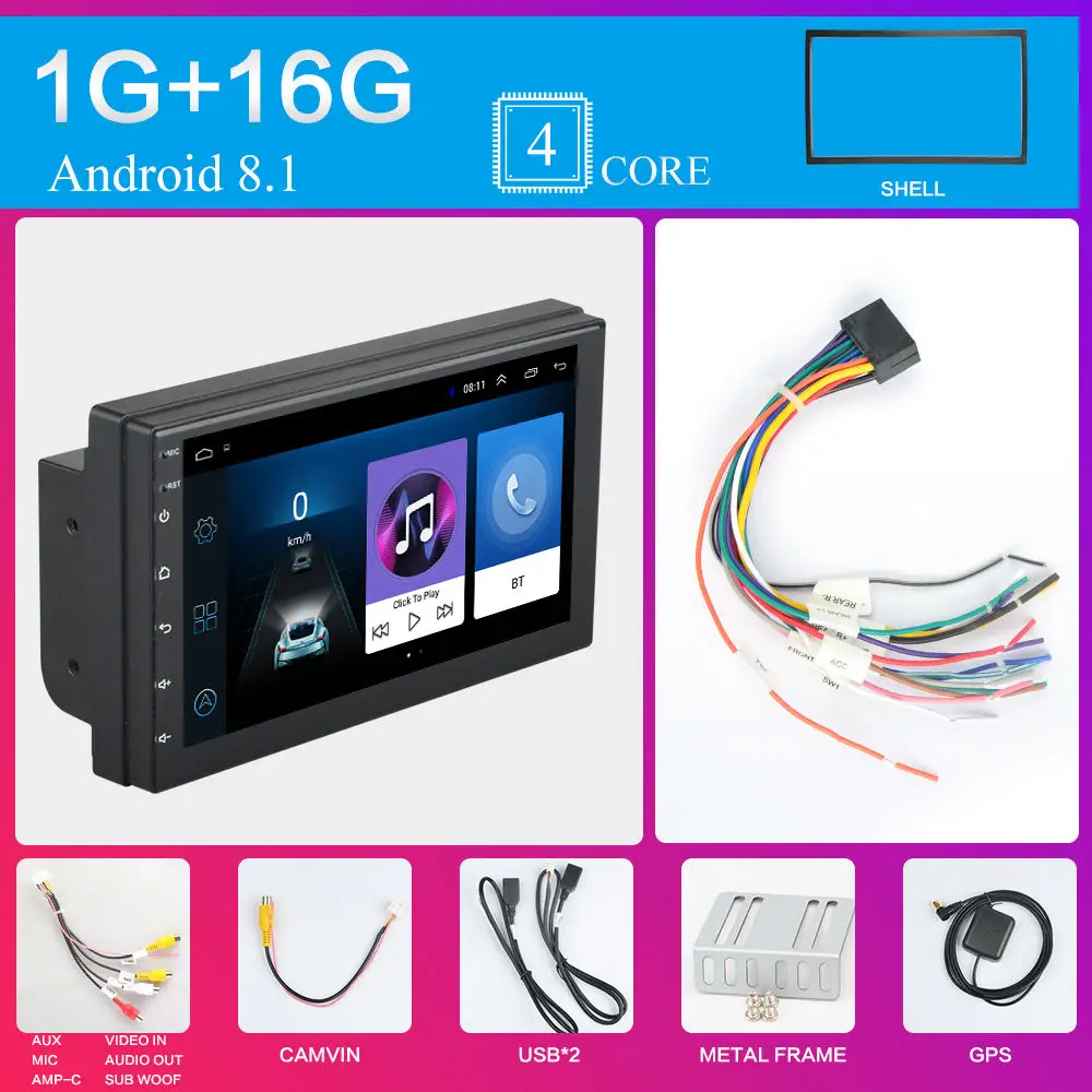 9217Bv2 2 Din Android 8,1 автомобильный Радио мультимедийный плеер универсальный gps навигация Bluetooth WiFi 2din Авторадио Стерео аудио камера dvr карта - Цвет: 9217Bv2