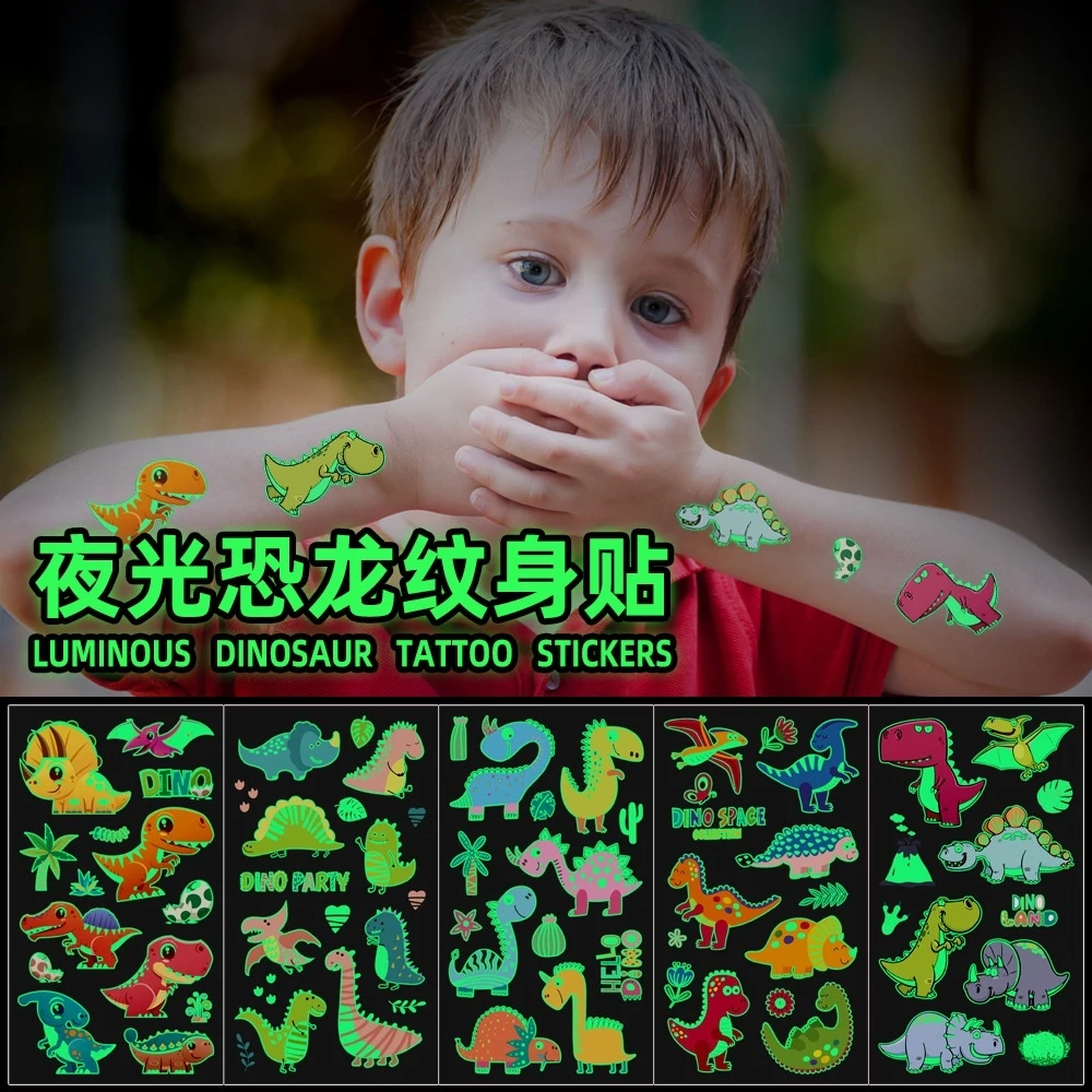 

Temporary Tattoo Kids Tattoo Dinosaur Tattoo Sticker Temporary Anime Tattoo Glowing Cartoon Tattoo Body Art Arm Tattoo Anime