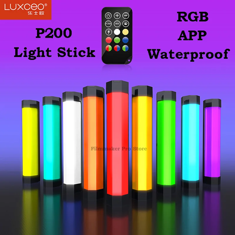 

LUXCEO P200 RGB Light Stick Tube Waterproof Handheld LED PavoTube soft Lighting Portable phone APP Remote Control VS nanlite 6C