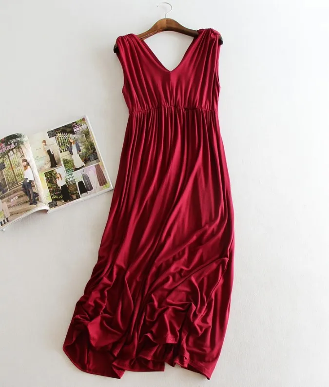 Женское летнее Свободное длинное платье большого размера для беременных черное