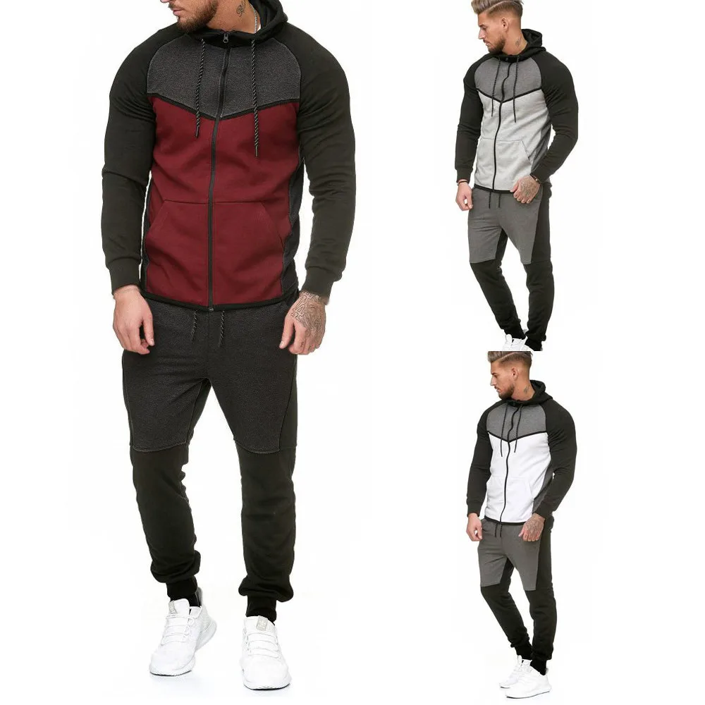 Повседневный мужской комплект 2019 года модные плиссированные толстовки с принтом