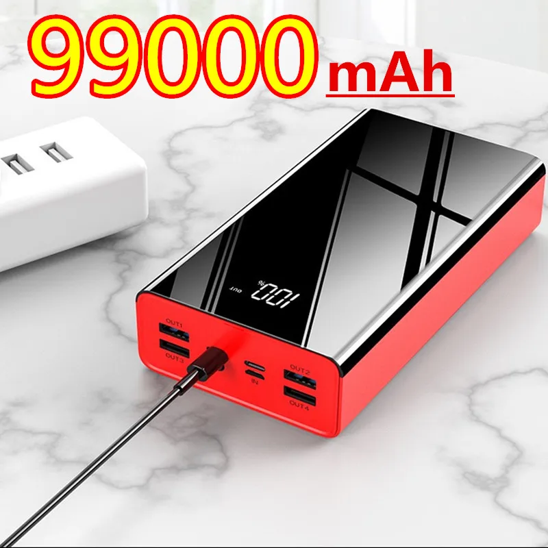 Power Bank 99000 мАч Портативная зарядка повербанк мобильный телефон Внешняя батарея