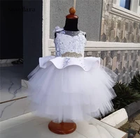 white puffy girls dresses little princess party dress wedding gown kids dresses for girls birthday party dress 12m 24m