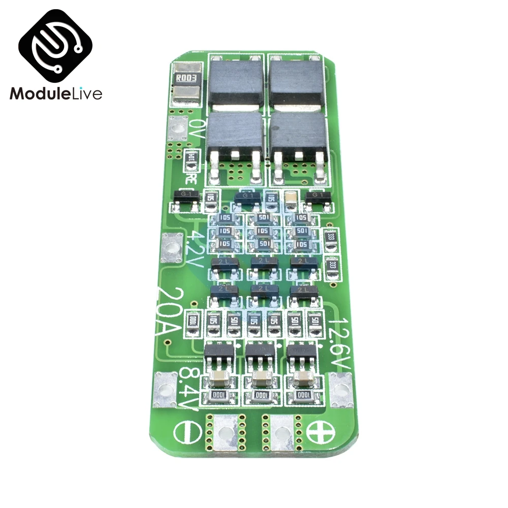 3S 20A литий-ионная литиевая батарея 18650 зарядное устройство PCB плата защиты BMS для сверлильного мотора 12,6 в Lipo ячеечный модуль 64x20x3,4 мм