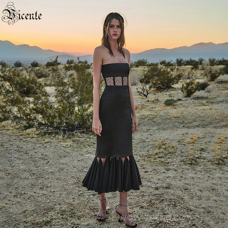 

VC женское платье знаменитости вечерние коктейльное платье с застежкой-молнией на спине, с оборками с бахромой с узором в горошек с фатиново...