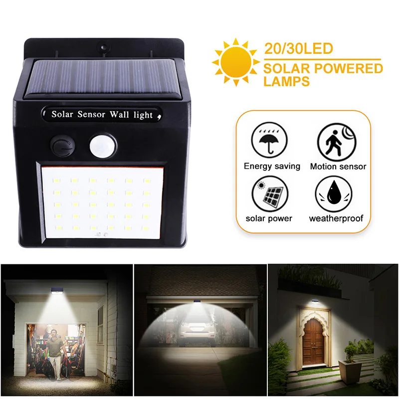 Светодиодный светильник на солнечной энергии с датчиком движения