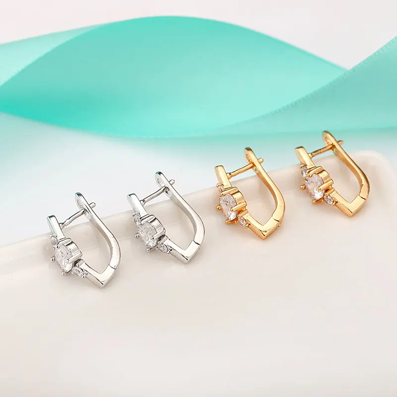 Женские серьги гвоздики MAIKALE простые очаровательные из циркония с золотым