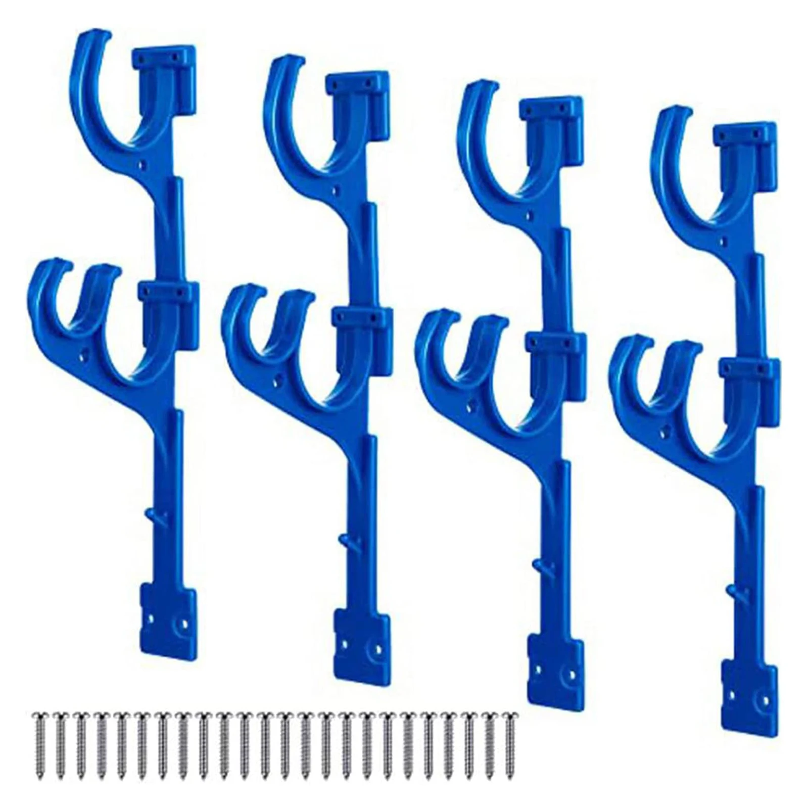 

Newly Triple Hook Pool Hangers with Mounting Screws Multipurpose Swimming Pool Cleaning Tool Placement Bracket