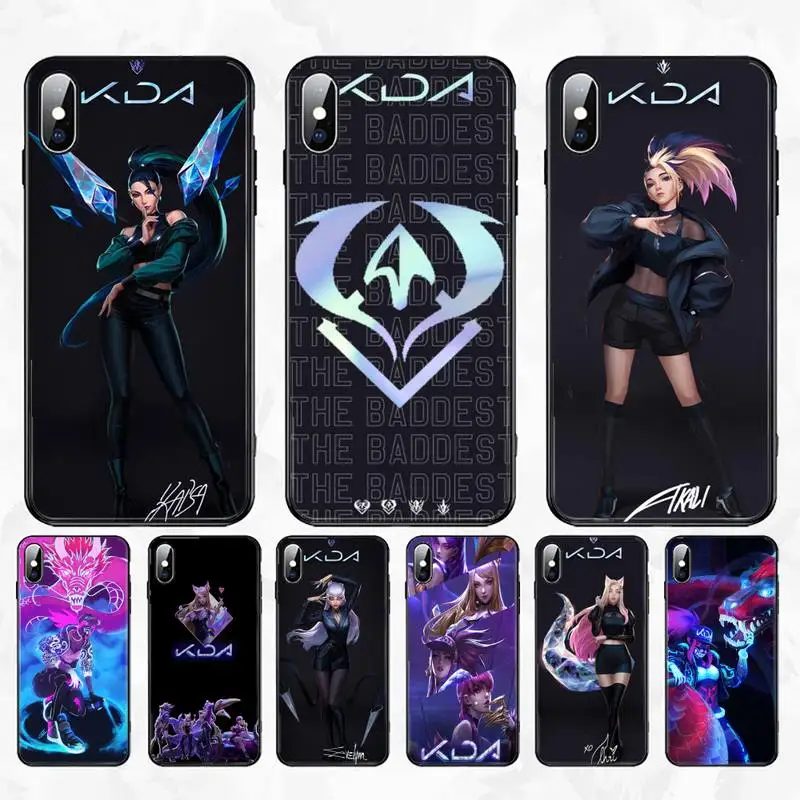 

LOL KDA Ahri Akali Kaisa Seraphine Phone Case For Iphone 11 12 Pro Max X 6 6s 7 8 Plus XS XR 12mini Se 2020 Phone Cases