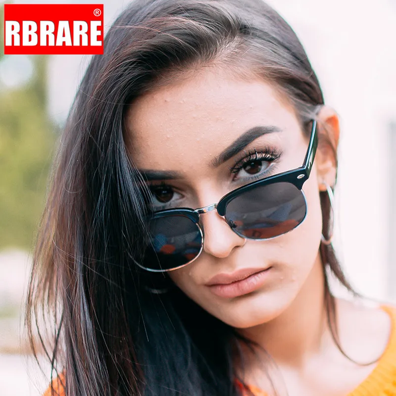 RBRARE, полуметаллические солнцезащитные очки для мужчин и женщин, брендовые дизайнерские очки, отражающие зеркальные солнцезащитные очки, модные классические солнцезащитные очки