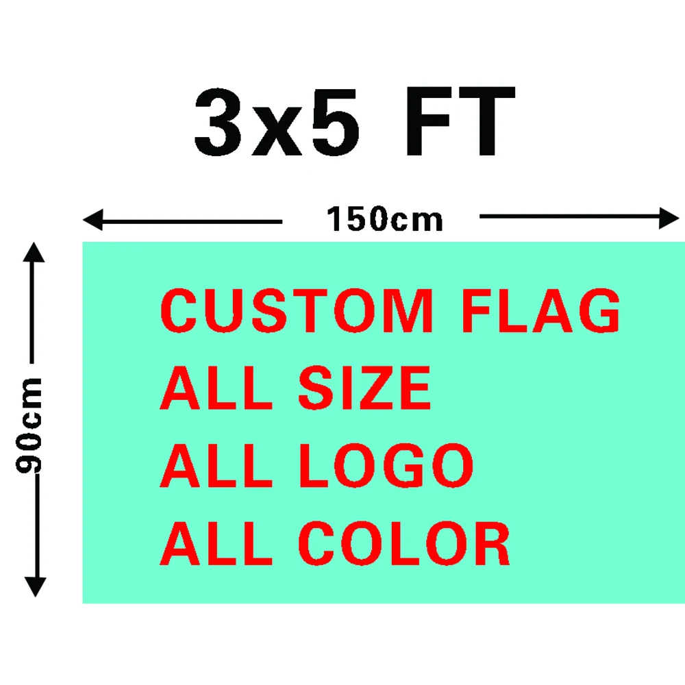 

Custom 3ftX5ft Flag With Brass Grommet Digital Printing Personalized Advertising Banner Any Logo Image Text Dropship