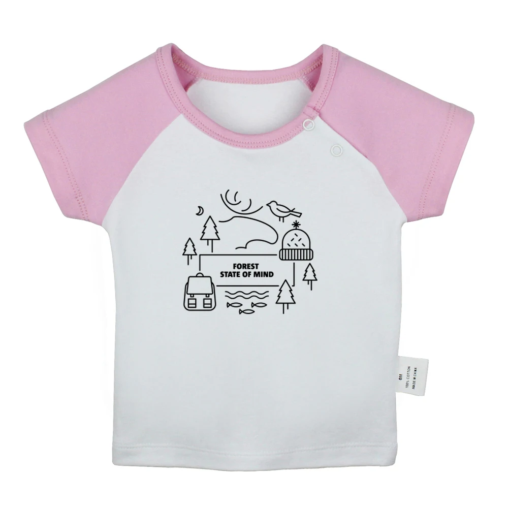 

Forest State of Mind UFO Alien FACE Design Newborn Baby T-shirts Toddler Graphic Raglan Color Short Sleeve Tee Tops