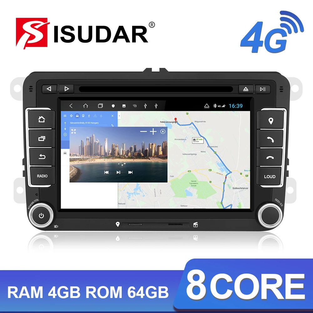 Isudar H53 2 Din 4G Android автомобильное радио мультимедиа для VW/Volkswagen/POLO/Golf/Skoda/Seat/Leon/PASSAT B6