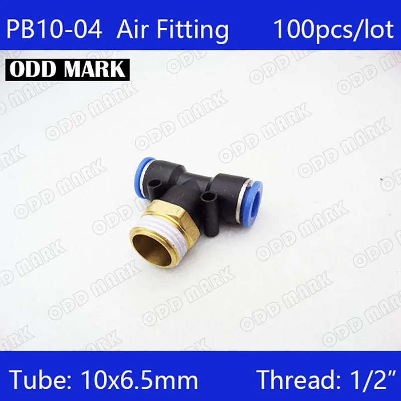Фото PB10-04 Free shipping HIGH QUALITY 100Pcs Pneumatic 1/2" Male Thread 10mm Push In Quick Fittings T Connectors Обустройство дома PB10-04 Free shipping HIGH QUALITY 100Pcs Pneumatic 1/2" Male Thread 10mm Push In Quick Fittings T Connectors Обустройство дома