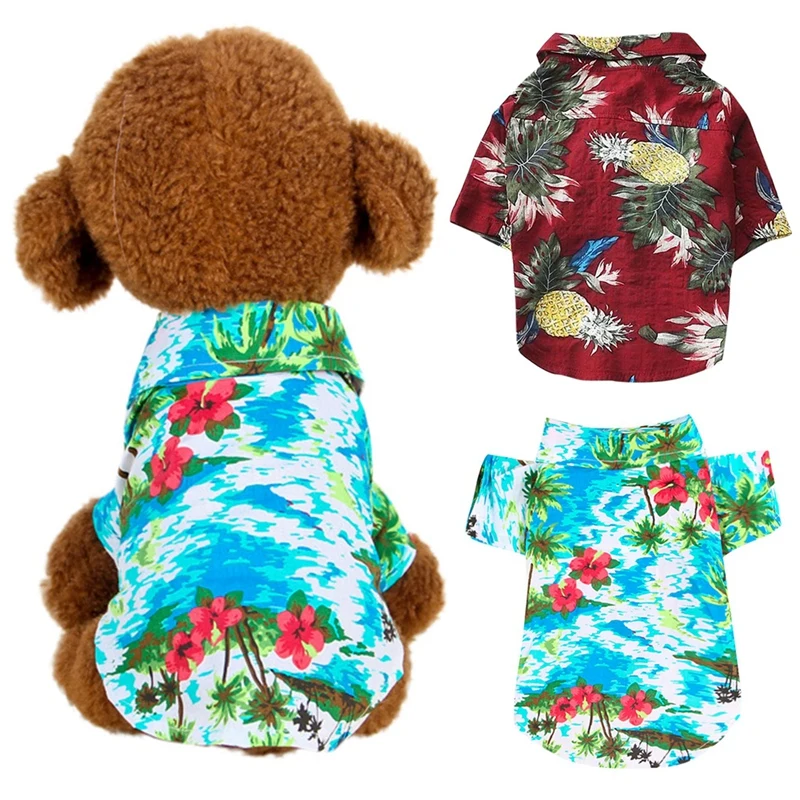 

Summer Pet Travel Shirt Beach Shirt Dog Cute Print Hawaii Beach Casual Pineapple Short Sleeve Small Dog Cat Blouse