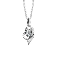 fashion necklace 925 silver jewelry with zircon gemstone heart shape pendant for women wedding party gift accessories wholesale