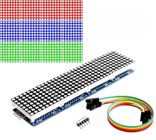 Модуль точечной матрицы MAX7219 для микроконтроллера Arduino 4 в одном дисплее с линией