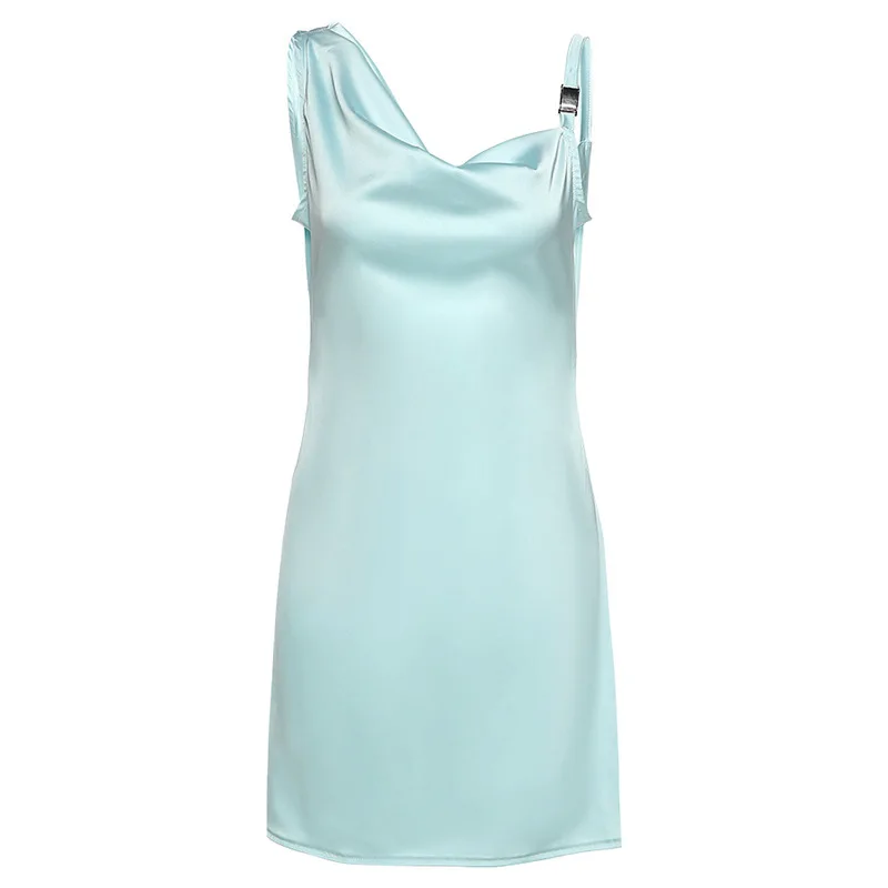 

2021 Spring and Summer New Women's Solid Color High Waist Loose Fashion Sexy Strap Dress