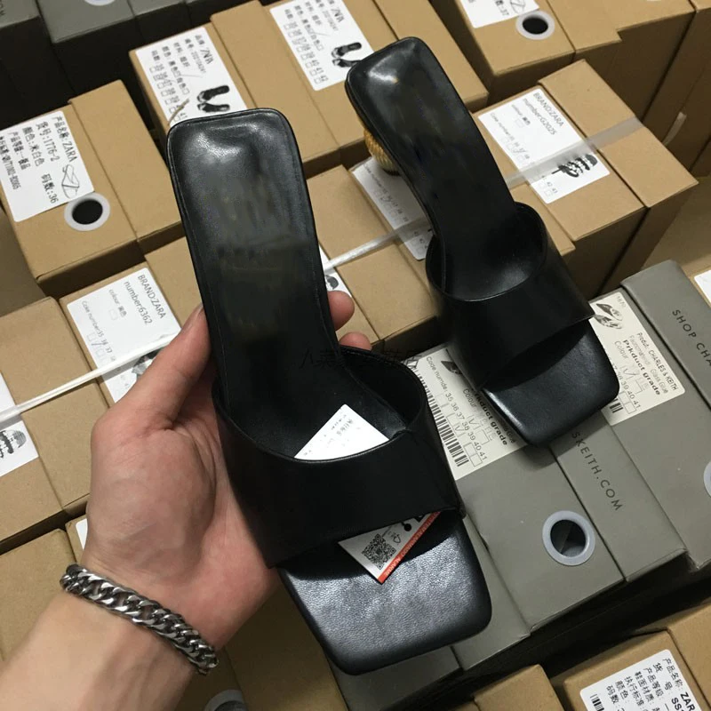 LMCAVASUN летние Новый стиль Женские сандалии на среднем каблуке однотонные Цвет