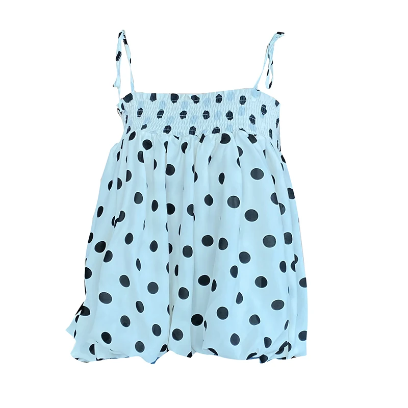 

Summer Women's Tank Tops Sexy Solid Dot Slash Neck Oversize Sleeveless Camisole Black Off Shoulder Fashion Backless Women's Tops