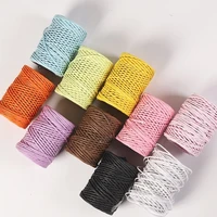 50m raffia paper ribbon with iron wire craft wrapping paper twine packing string for christmas festival gifts wrap decoration