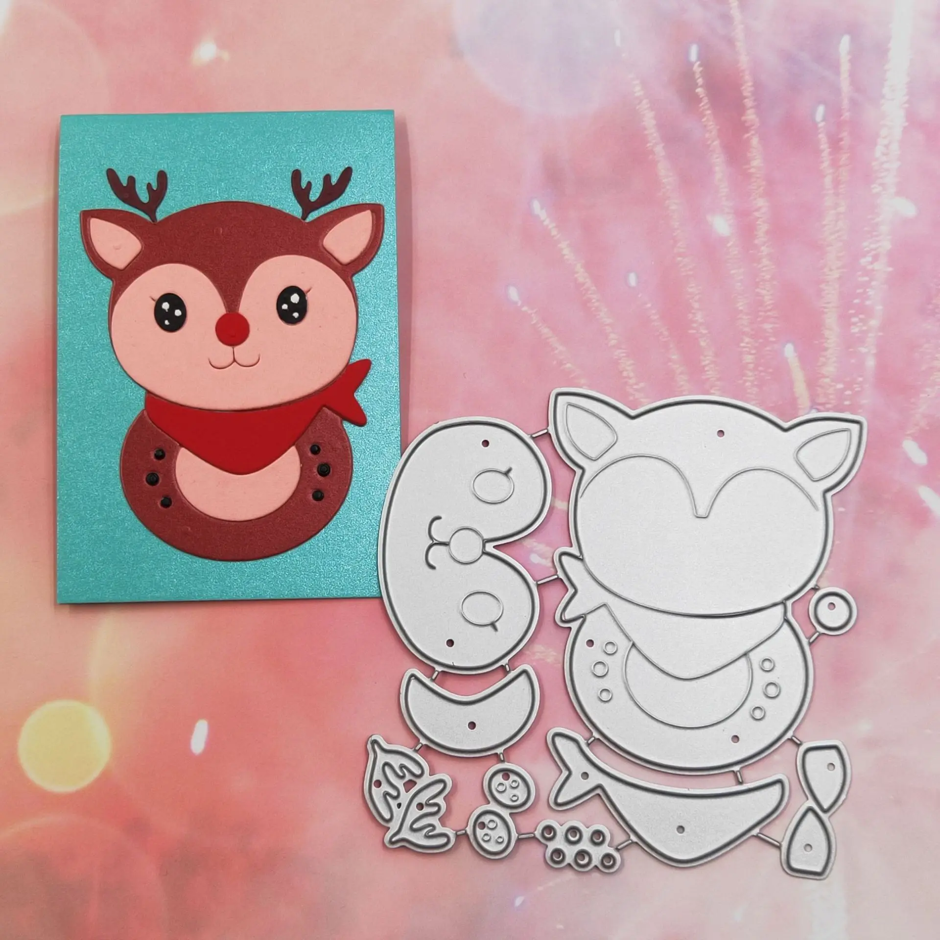 Металлические Вырубные штампы с рождественским оленем подарки сюрпризы для