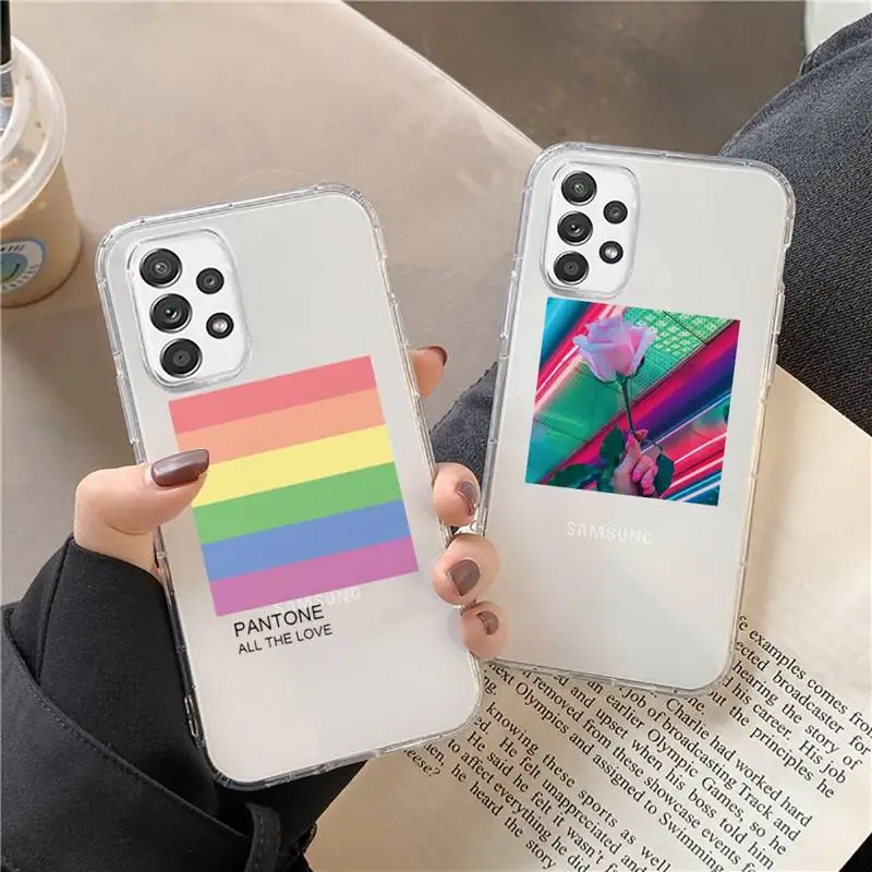 

Flower Summer Pink Phone Case Transparent For Huawei P20 P30 P40 honor mate 8X 9X 10i Pro Lite