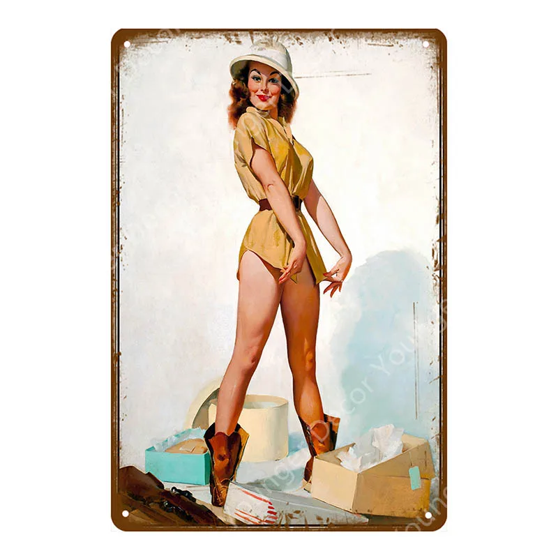 YD6740AI Европа Pin Up девушка плакат металлические жестяные вывески Винтаж Настенный декор живопись бар паб кафе магазин домашний декор сексуальная леди табличка YI-141 - Цвет: YD6740AI