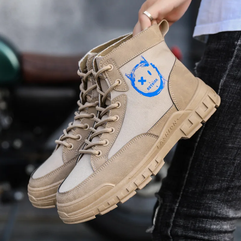 

Мужские ботинки Martin, повседневные Изысканные кожаные ботинки с верхом из свиной кожи, обувь для инструментов с резиновой подошвой и круглым...