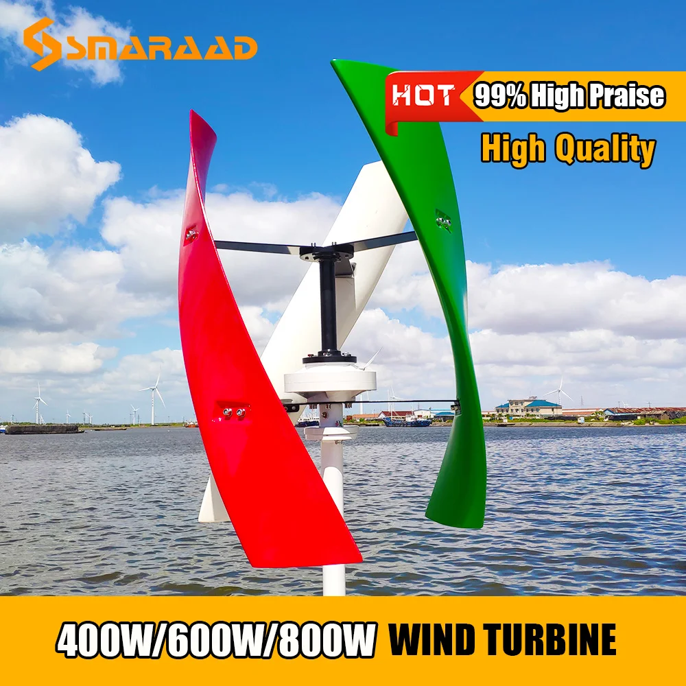 

Hot Free Energy Windmill 400w 600w 800w Vertical Axis Permanent Maglev Wind Turbine Generator 12v 24v 48v With MPPT Controller