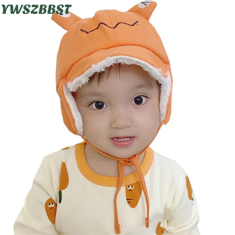 

New Winter Children Hat with Earmuffs Baby Girl Hat With Earlaps Warm Plush Baby Hats for Boys Kids Cap Beanies Baby Cap