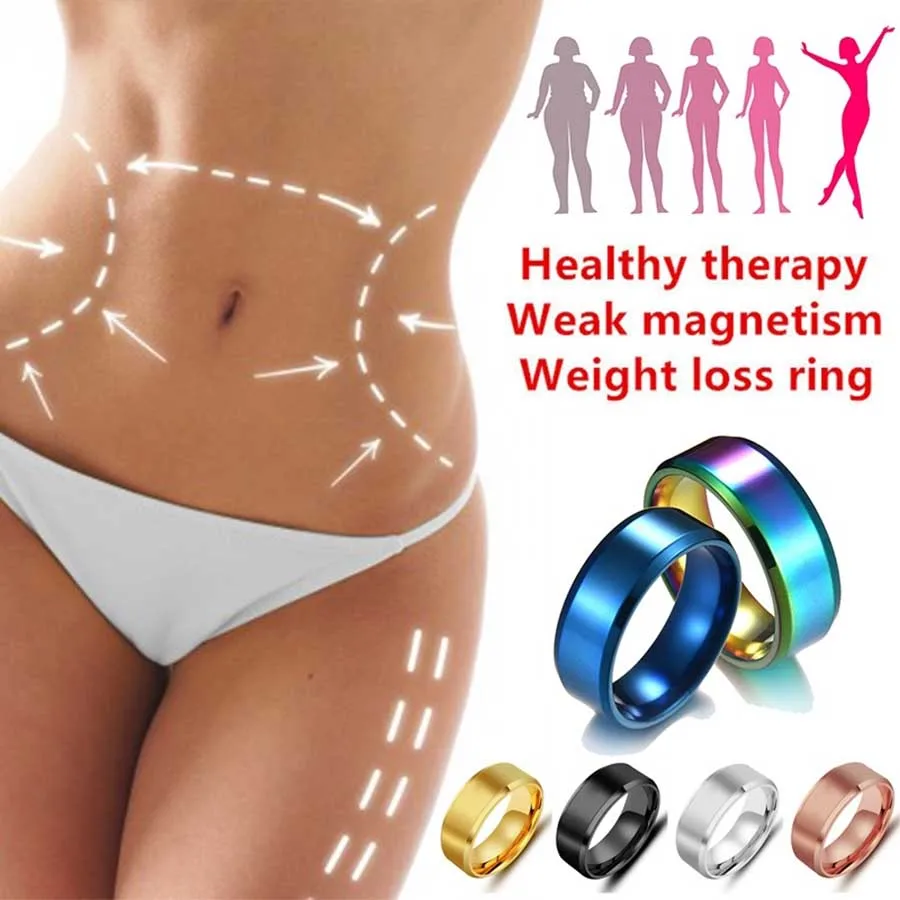 

2021 New Hot Weak Magnetism Simple Design Stainless Steel Slimming Magnetic Ring Weight Loss Healthcare Anti-Cellulite Ring