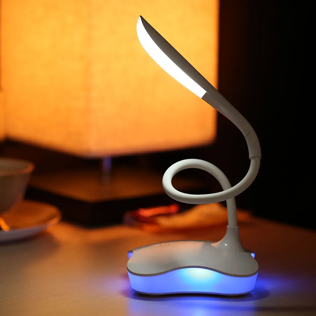Finether USB Rechargeable LED Table Lamp Touch Sensor Dimmable 2-in-1 Portable Folding Night Lamp Desk Table Lamp