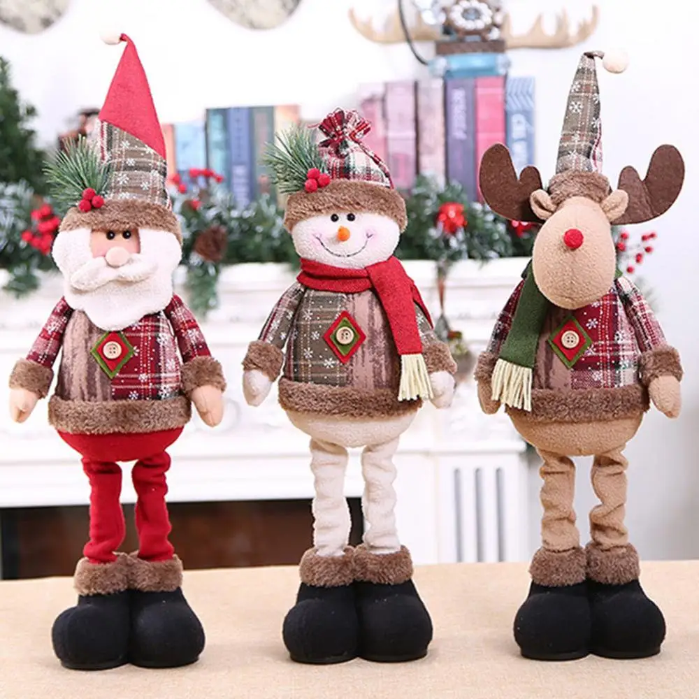 

Рождественские украшения для домашних кукол, Новогоднее украшение для елки, олень, снеговик, Дед Мороз, стоящая кукла, Новогодний подарок