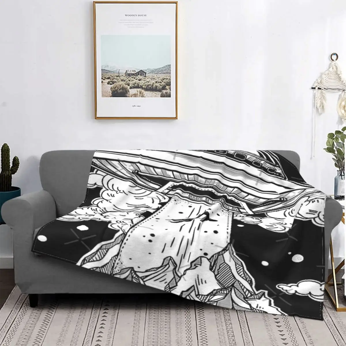 

Alien Space Tattoo-Manta OVNI, colcha para cama quadros, Edredon, manta double, colcha de verano
