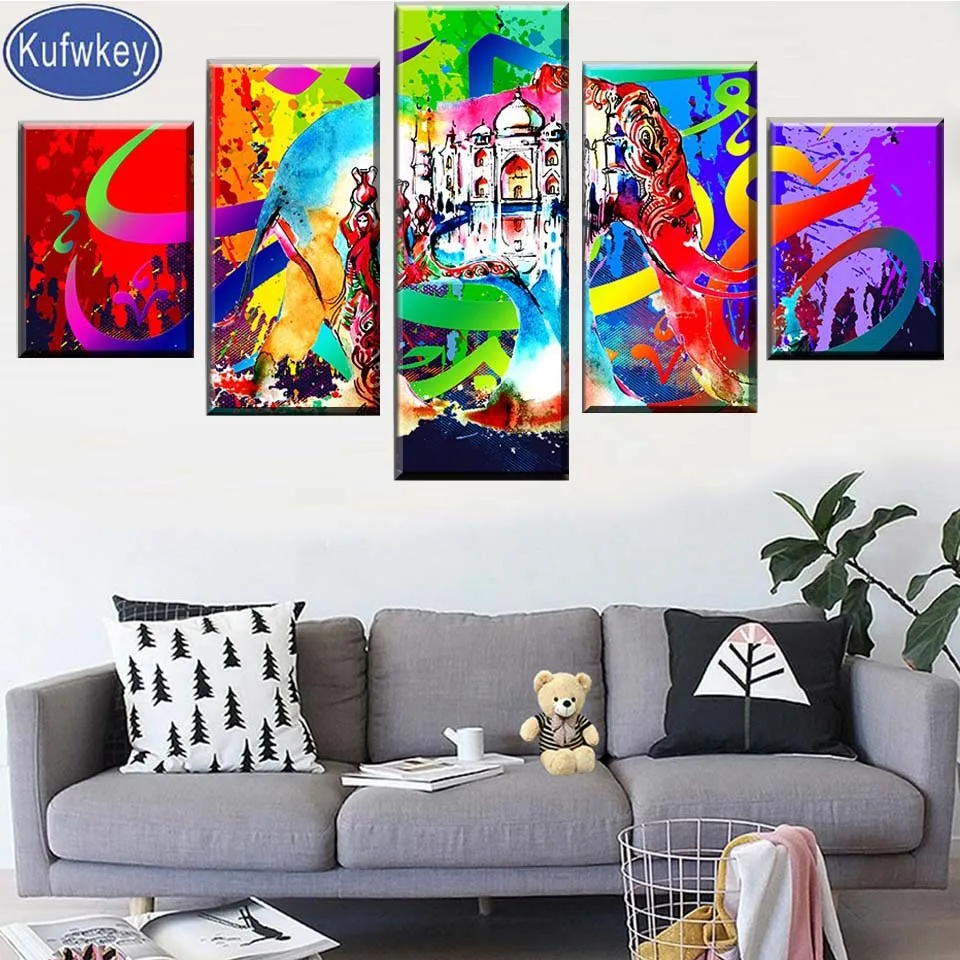 5 шт. diy 5d алмазная живопись Тадж-индийский слон животное Алмазная Вышивка Мульти