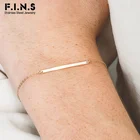 Женский минималистичный браслет F.I.N.S, золотистый браслет из нержавеющей стали, регулируемый браслет